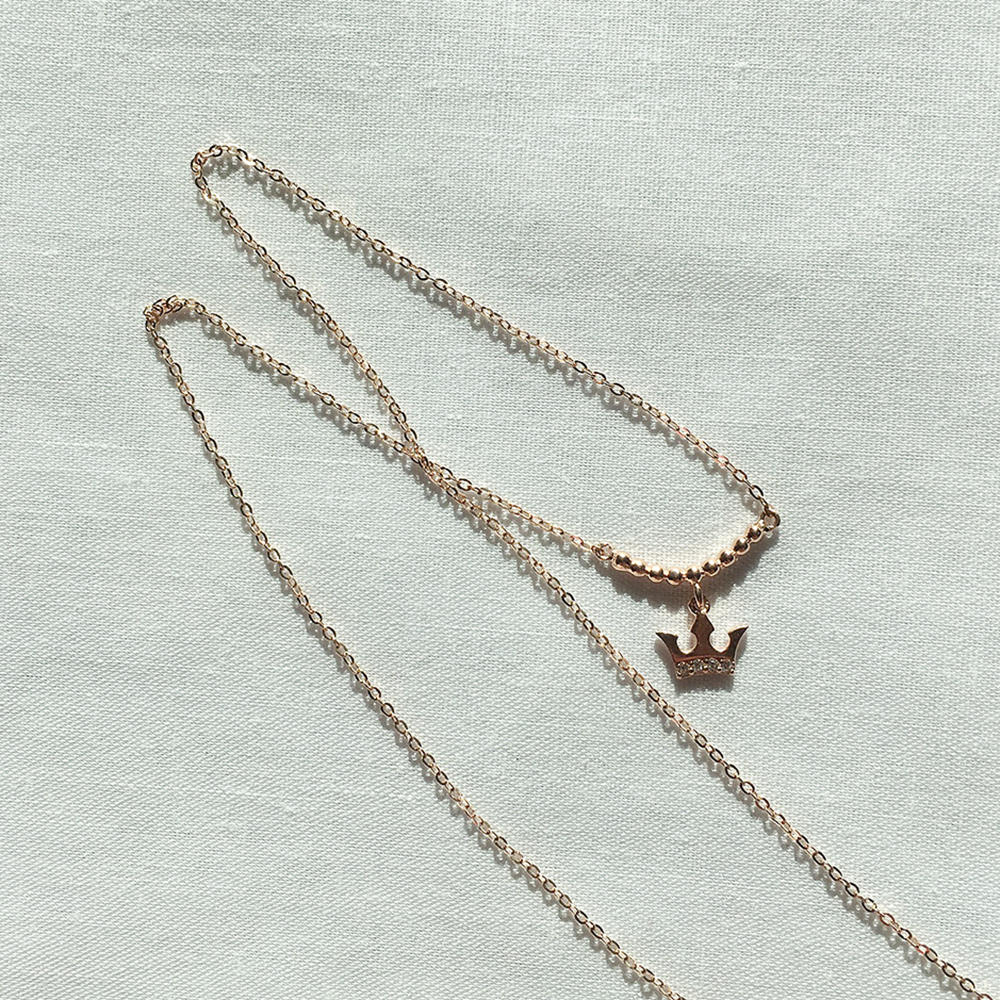 Cordelia 14k_ Stone Crown Necklace Proposal Daily 