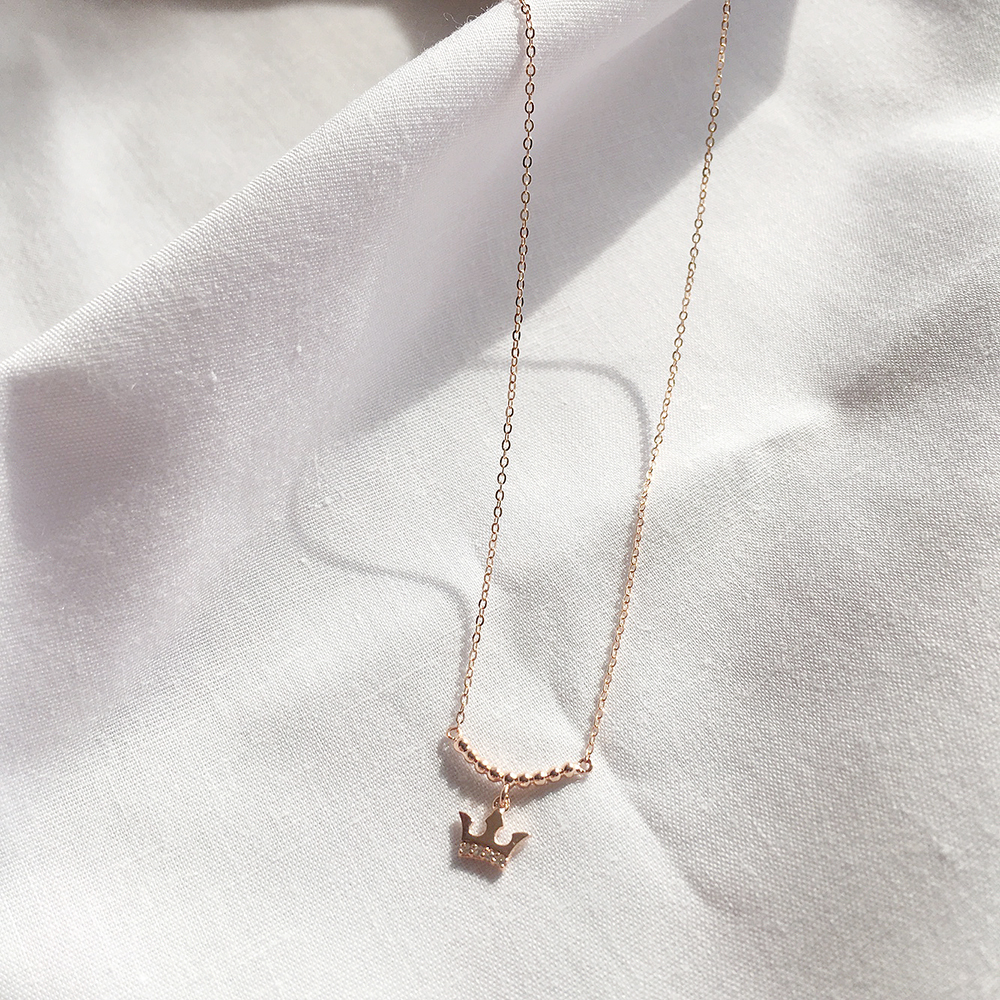 Cordelia 14k_ Stone Crown Necklace Proposal Daily 