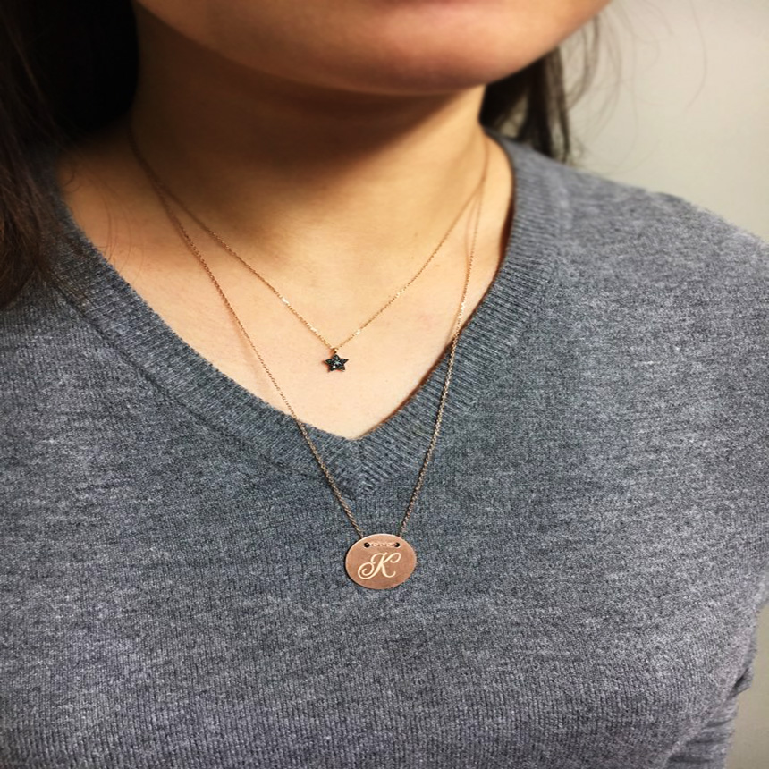Coin Necklace, Couple Message, Initial Markable It
