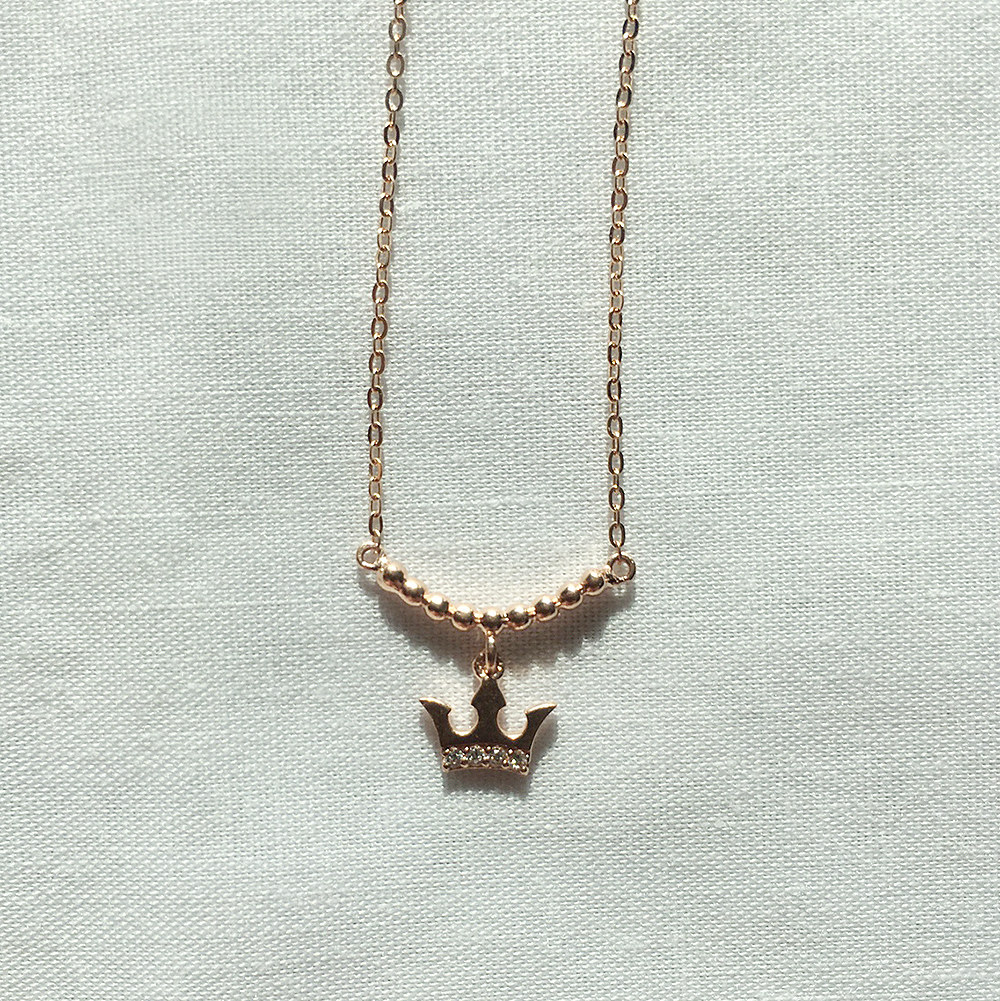 Cordelia 14k_ Stone Crown Necklace Proposal Daily 