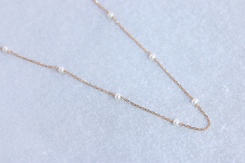 Freshwater pearl layered necklace birthstone June 