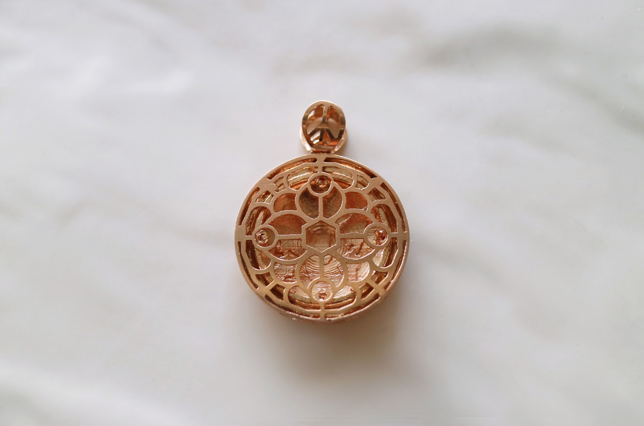 18k Map Pendant 14k Men's Necklace Charm Pink G