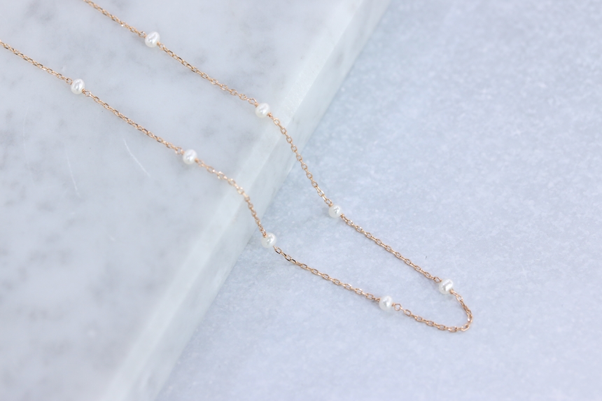 Freshwater pearl layered necklace birthstone June 