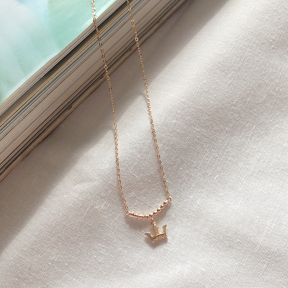 Cordelia 14k_ Stone Crown Necklace Proposal Daily 