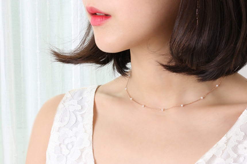 Freshwater pearl layered necklace birthstone June 