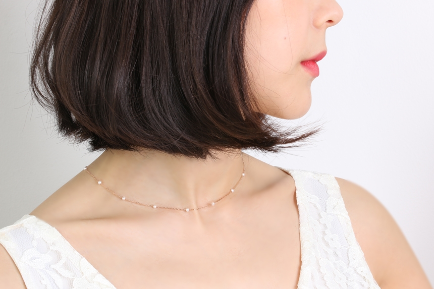 Freshwater pearl layered necklace birthstone June 