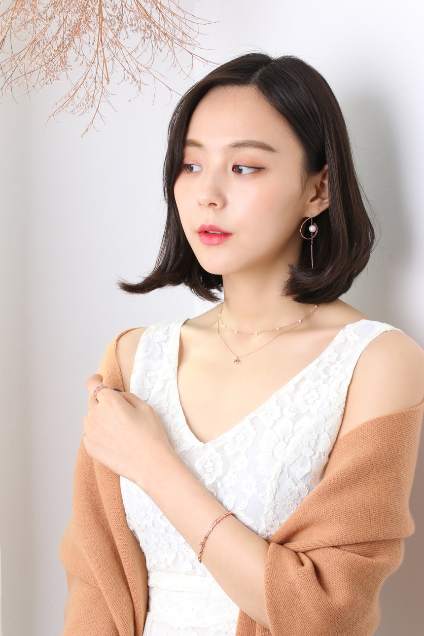 Freshwater pearl layered necklace birthstone June 