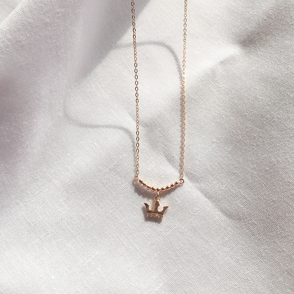 Cordelia 14k_ Stone Crown Necklace Proposal Daily 