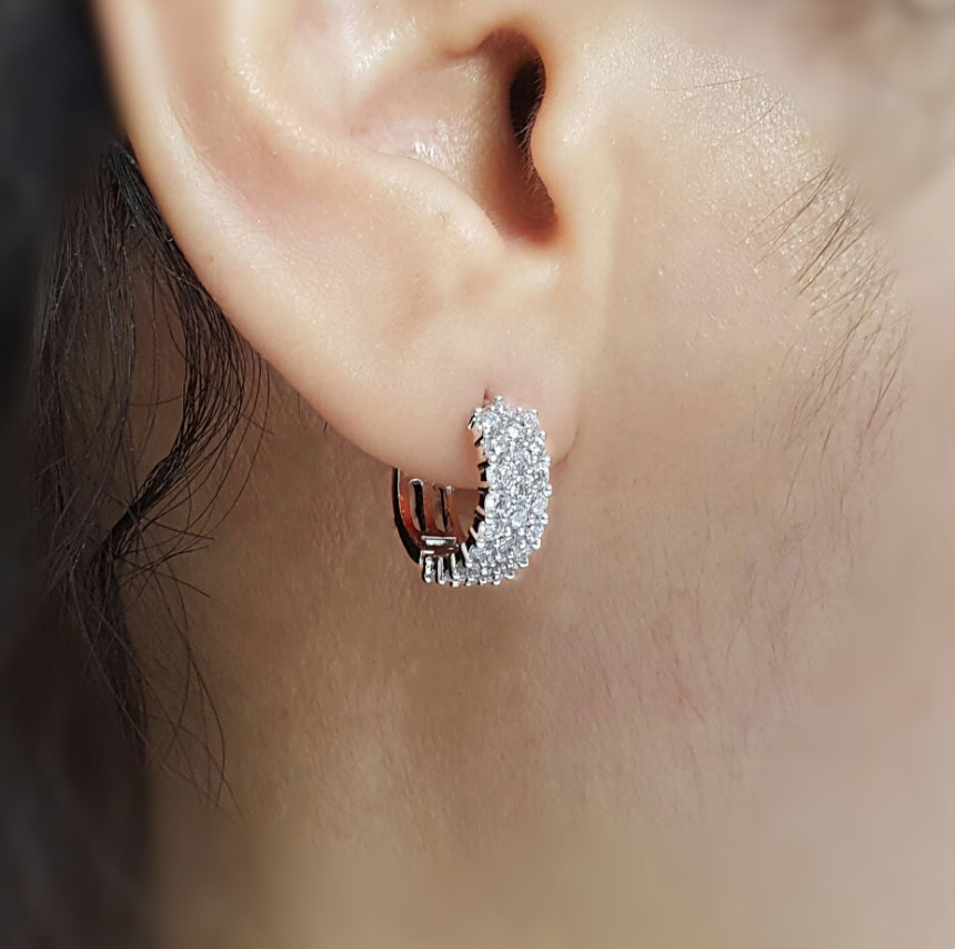 Volare volare triple silver earrings VE810 wedding