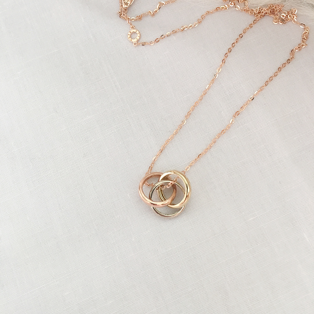 Cordelia 14k_ Triple Ring Necklace Proposal Daily 