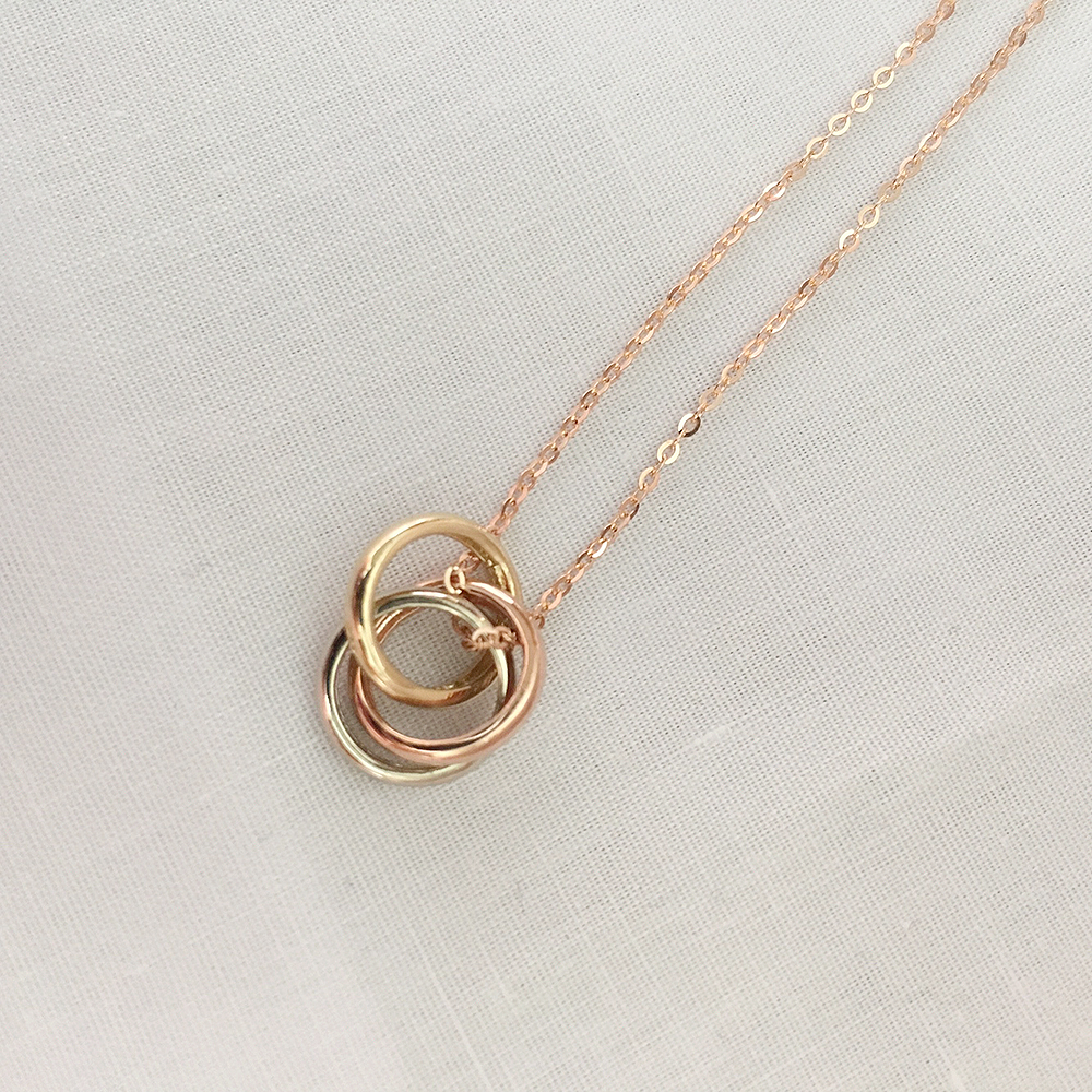Cordelia 14k_ Triple Ring Necklace Proposal Daily 