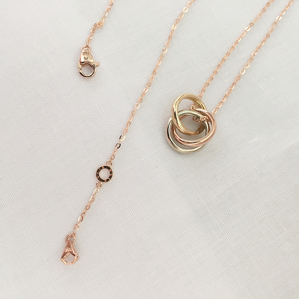 Cordelia 14k_ Triple Ring Necklace Proposal Daily 