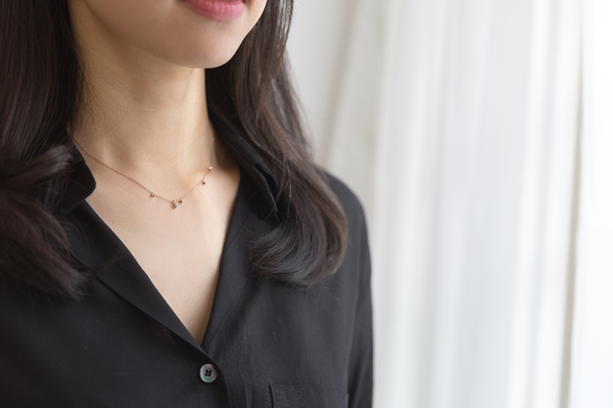 Blue Diamond Necklace Fruit 30s Women's Favorit