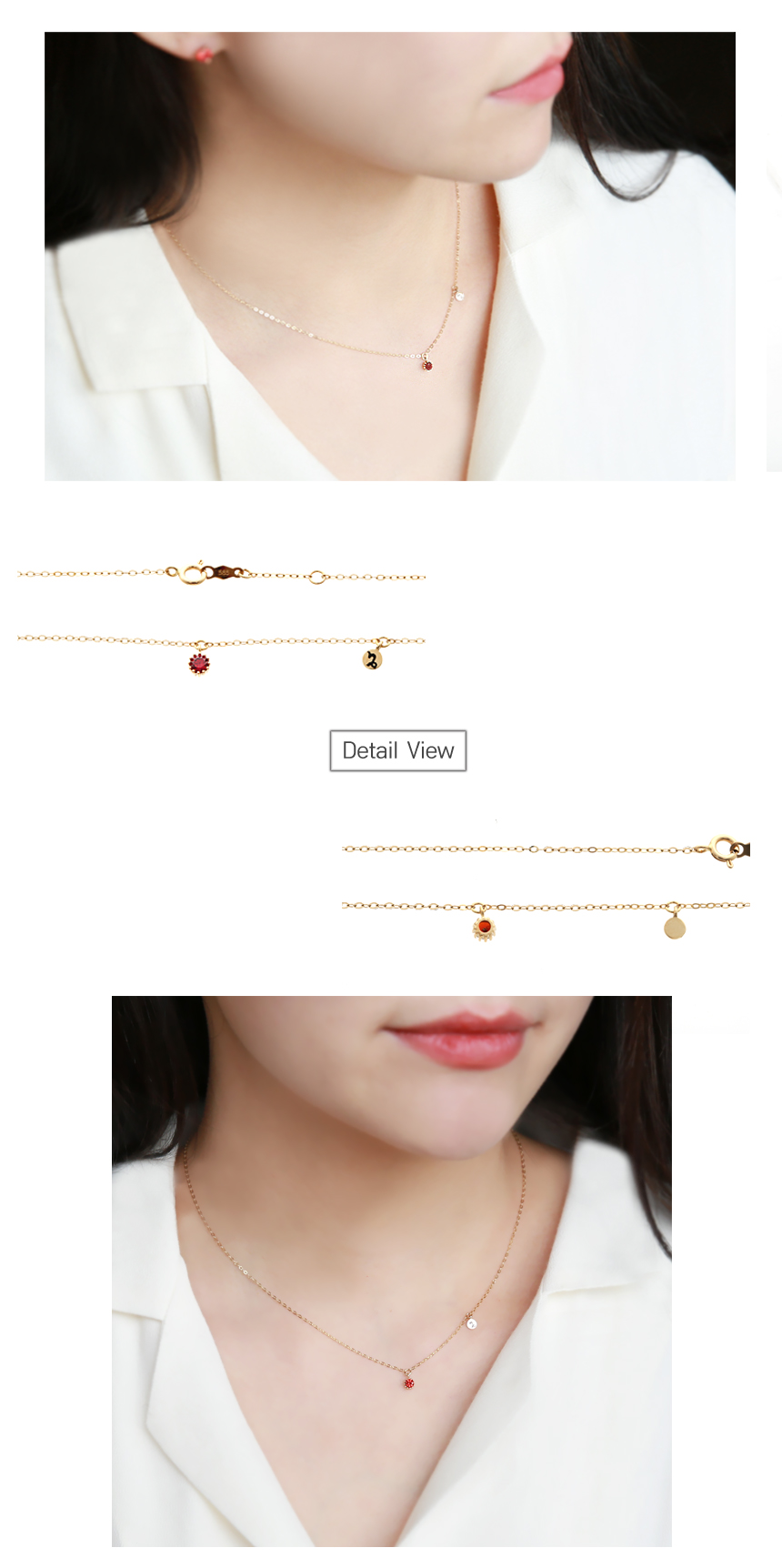 Birthstone January constellation necklace woman gi