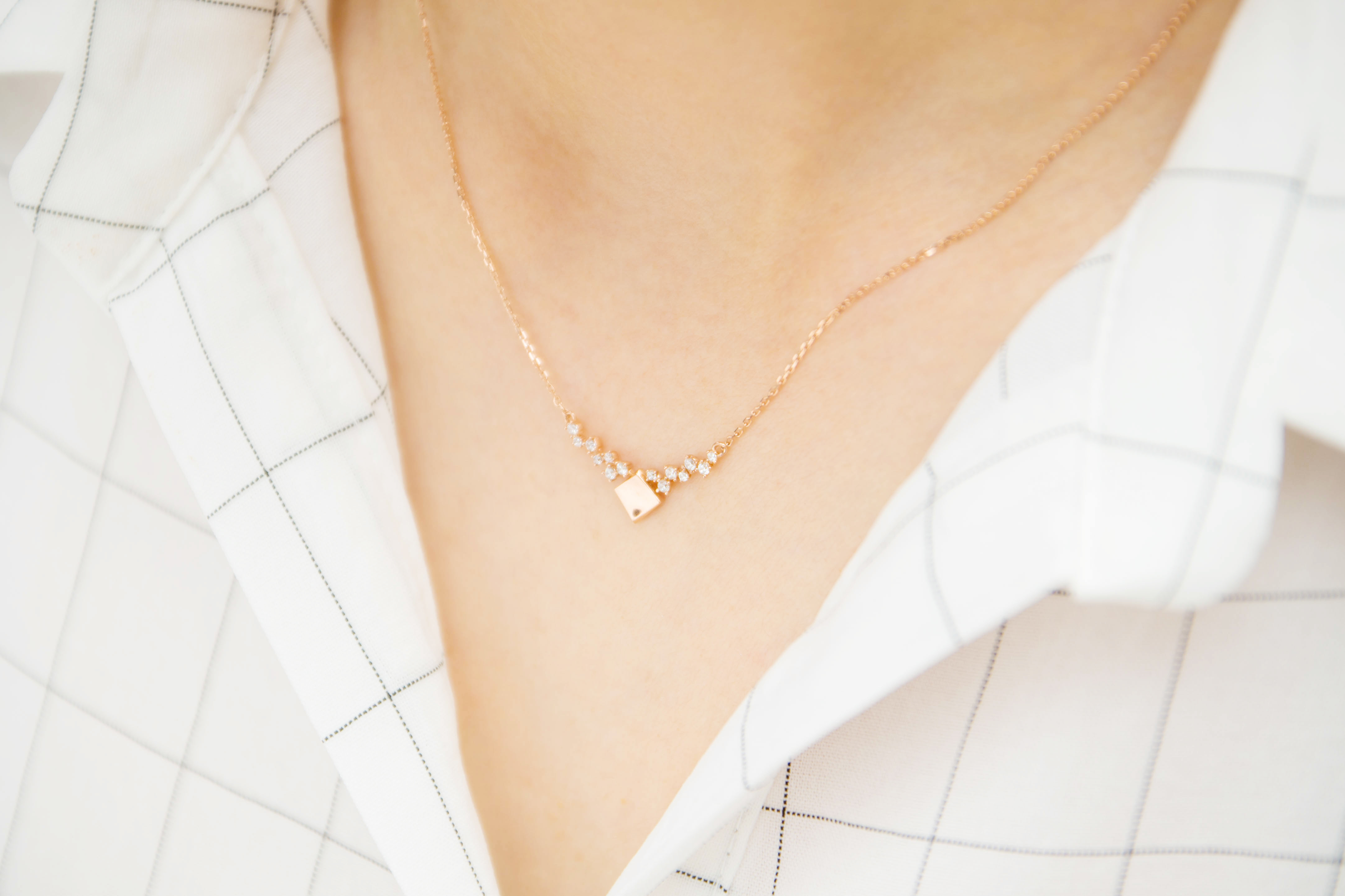 Charles Square Necklace 14K Women 14k Integrated C