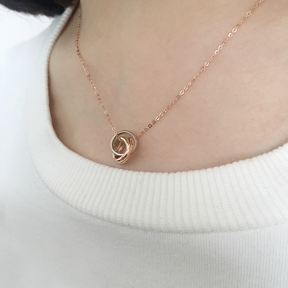 Cordelia 14k_ Triple Ring Necklace Proposal Daily 