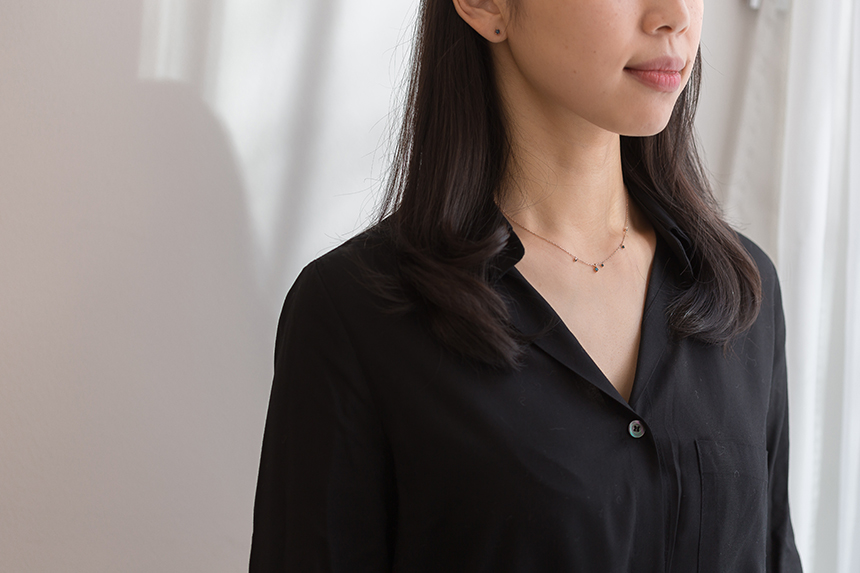 Blue Diamond Necklace Fruit 30s Women's Favorit