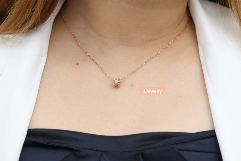 14k 18k Lovely Cubic Necklace 30s Luxurious Gift C