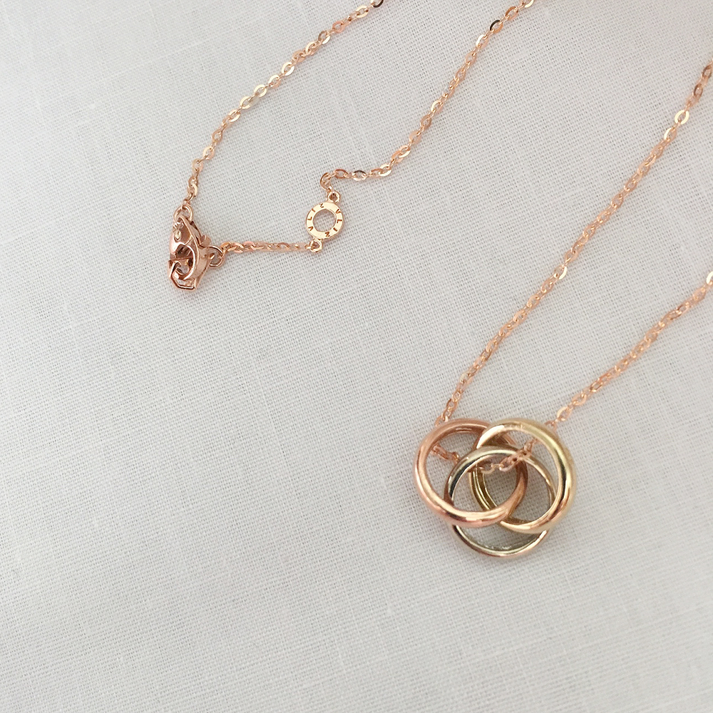 Cordelia 14k_ Triple Ring Necklace Proposal Daily 