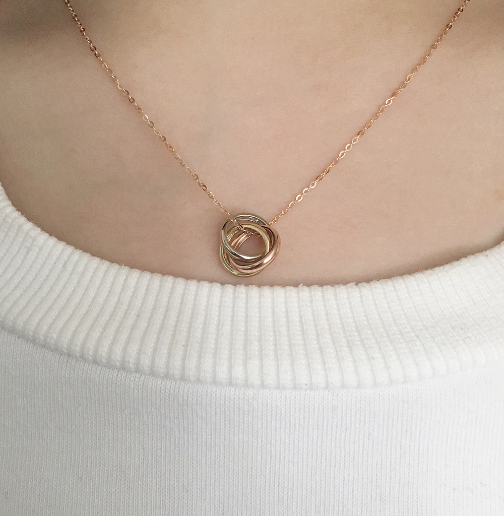 Cordelia 14k_ Triple Ring Necklace Proposal Daily 