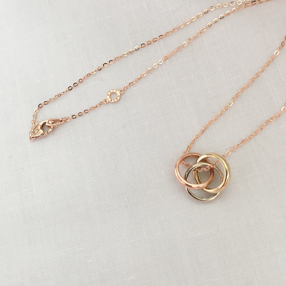 Cordelia 14k_ Triple Ring Necklace Proposal Daily 