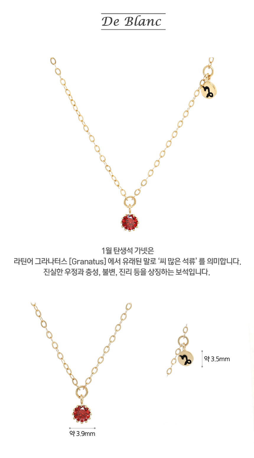 Birthstone January constellation necklace woman gi