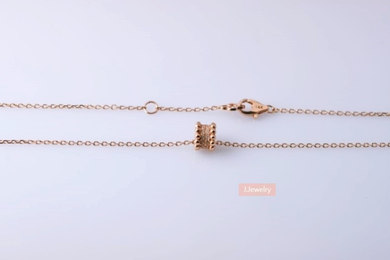 14k 18k Lovely Cubic Necklace 30s Luxurious Gift C