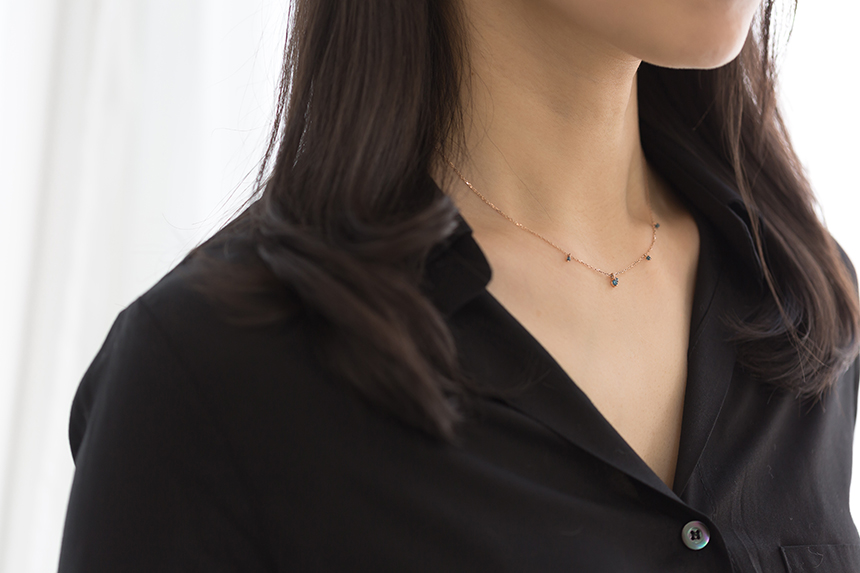 Blue Diamond Necklace Fruit 30s Women's Favorit