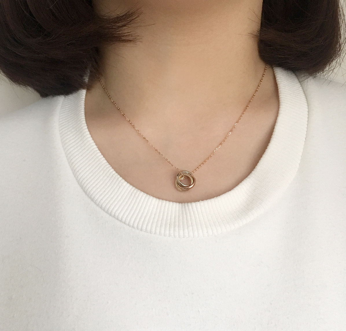 Cordelia 14k_ Triple Ring Necklace Proposal Daily 