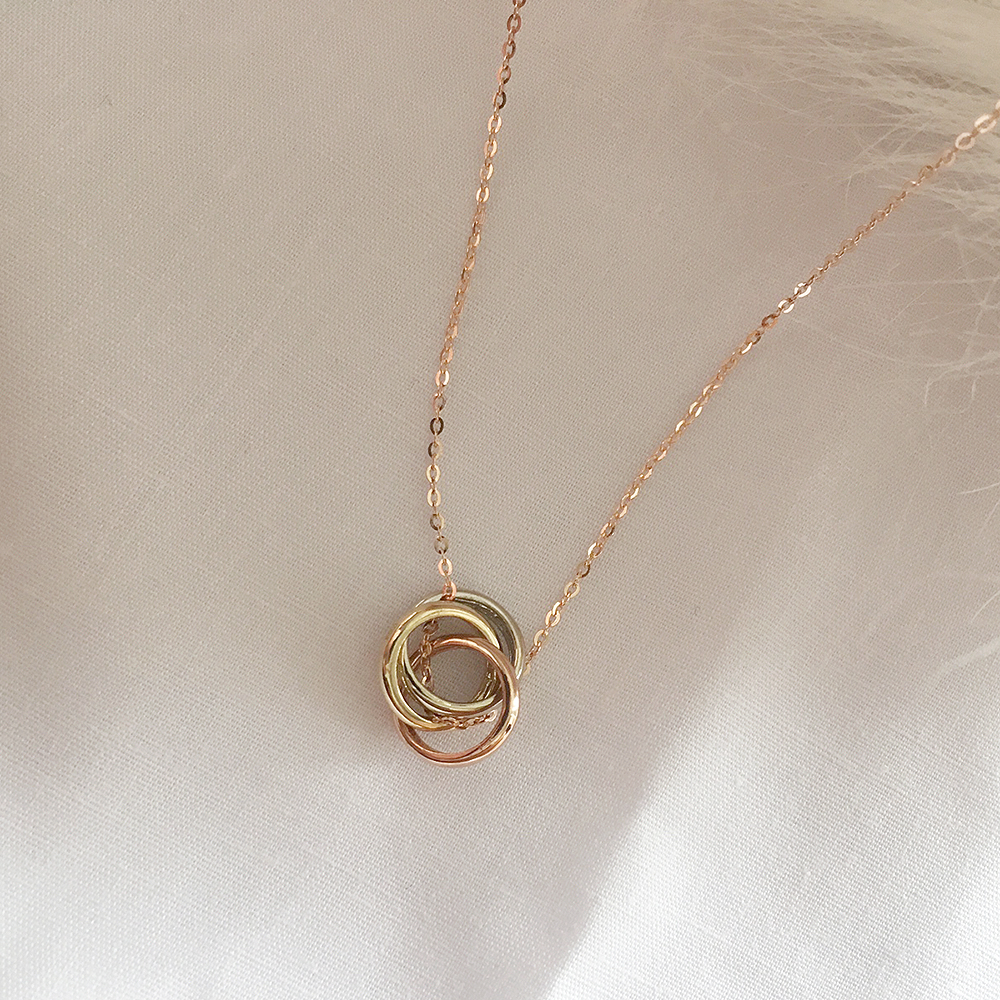 Cordelia 14k_ Triple Ring Necklace Proposal Daily 