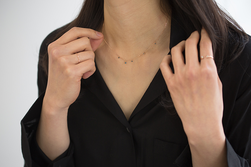 Blue Diamond Necklace Fruit 30s Women's Favorit