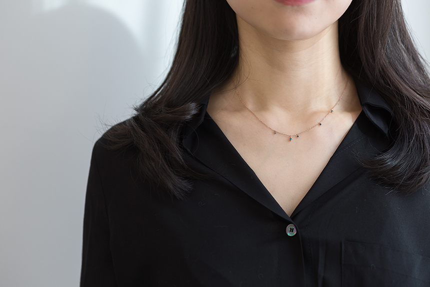 Blue Diamond Necklace Fruit 30s Women's Favorit