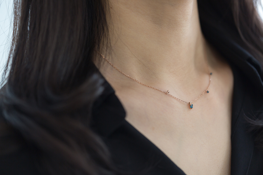 Blue Diamond Necklace Fruit 30s Women's Favorit