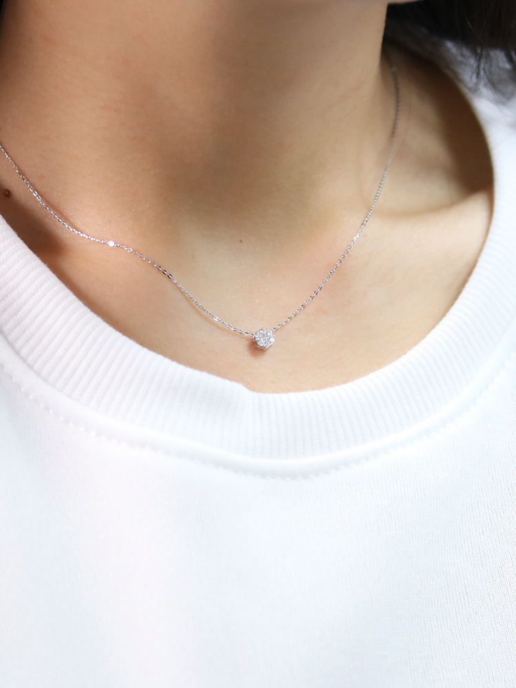 Minimal Cubic Round Daily Necklace ABDN518 A great