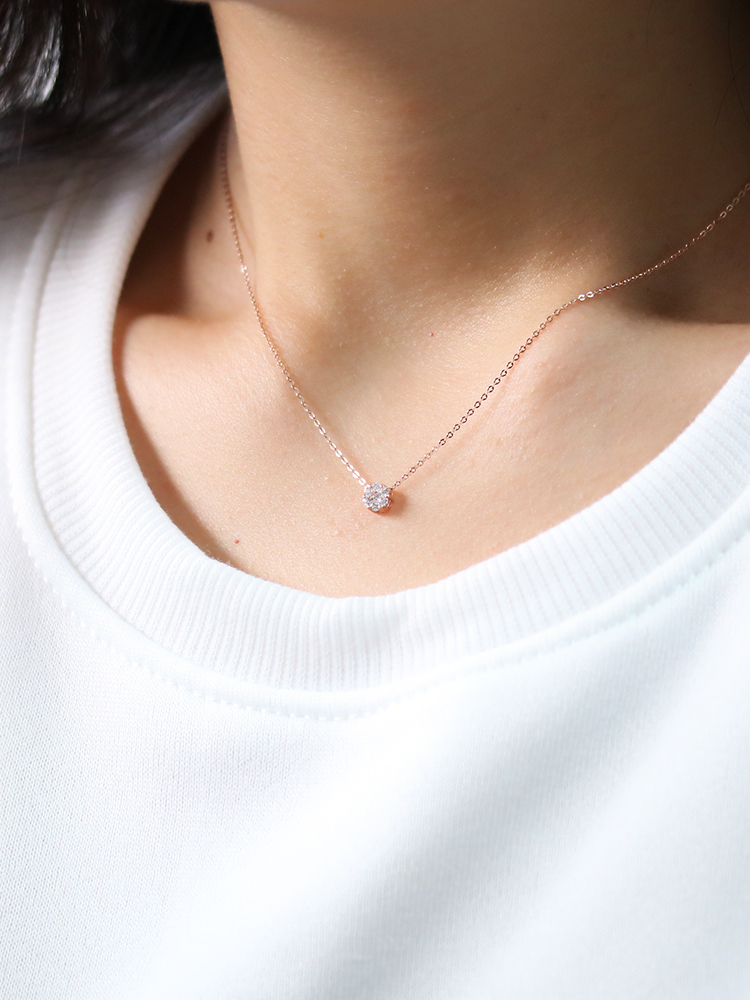 Minimal Cubic Round Daily Necklace ABDN518 A great