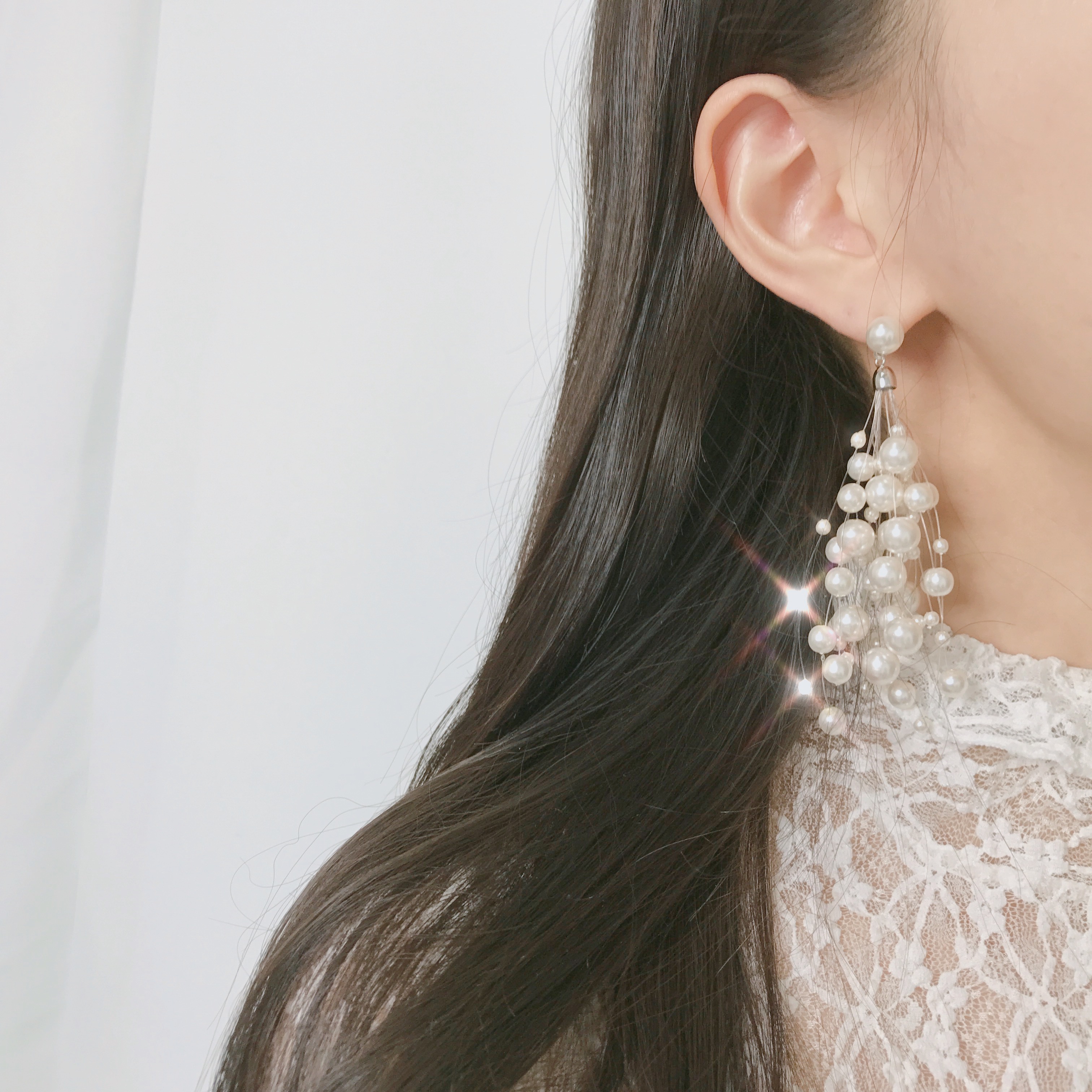 <b><p>Order rush Silv fing Moss flow Pearl god</p></b><b><p>注文殺到 ウンチム カスミソウ フラワー 真珠 女神 ドロップ イヤリング ボールド</p></b><br /><br /><p align='center'>