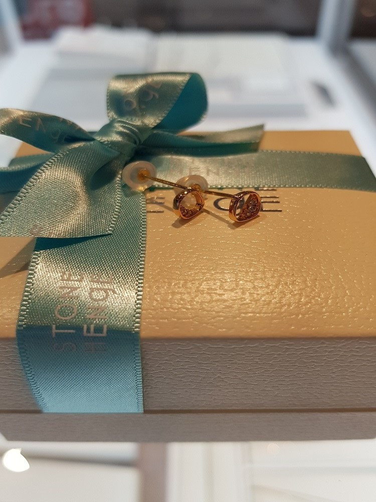 Stonehenge rose gold diamond pearl necklace M0147D