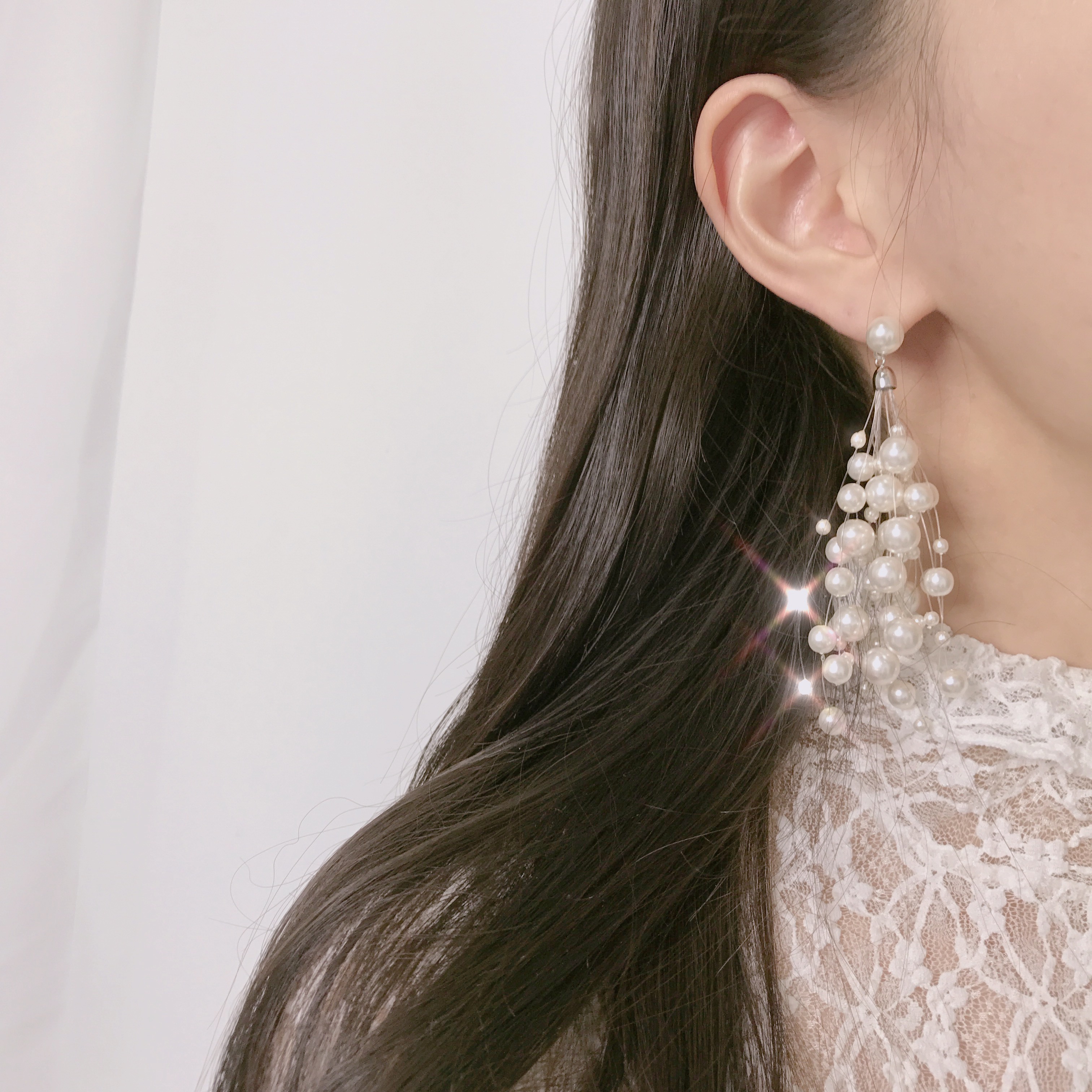 <b><p>Order rush Silv fing Moss flow Pearl god</p></b><b><p>注文殺到 ウンチム カスミソウ フラワー 真珠 女神 ドロップ イヤリング ボールド</p></b><br /><br /><p align='center'>