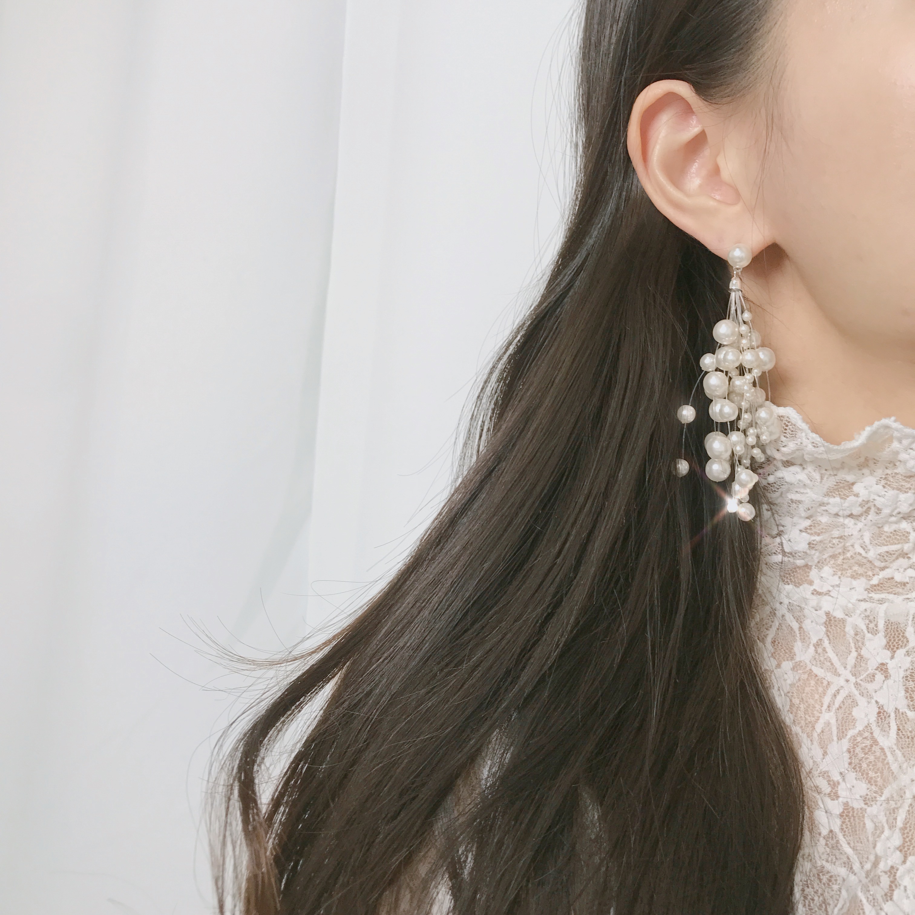 <b><p>Order rush Silv fing Moss flow Pearl god</p></b><b><p>注文殺到 ウンチム カスミソウ フラワー 真珠 女神 ドロップ イヤリング ボールド</p></b><br /><br /><p align='center'>