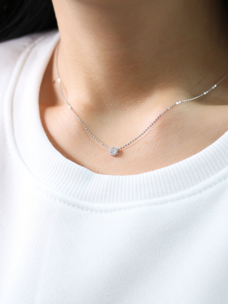 Minimal Cubic Round Daily Necklace ABDN518 A great