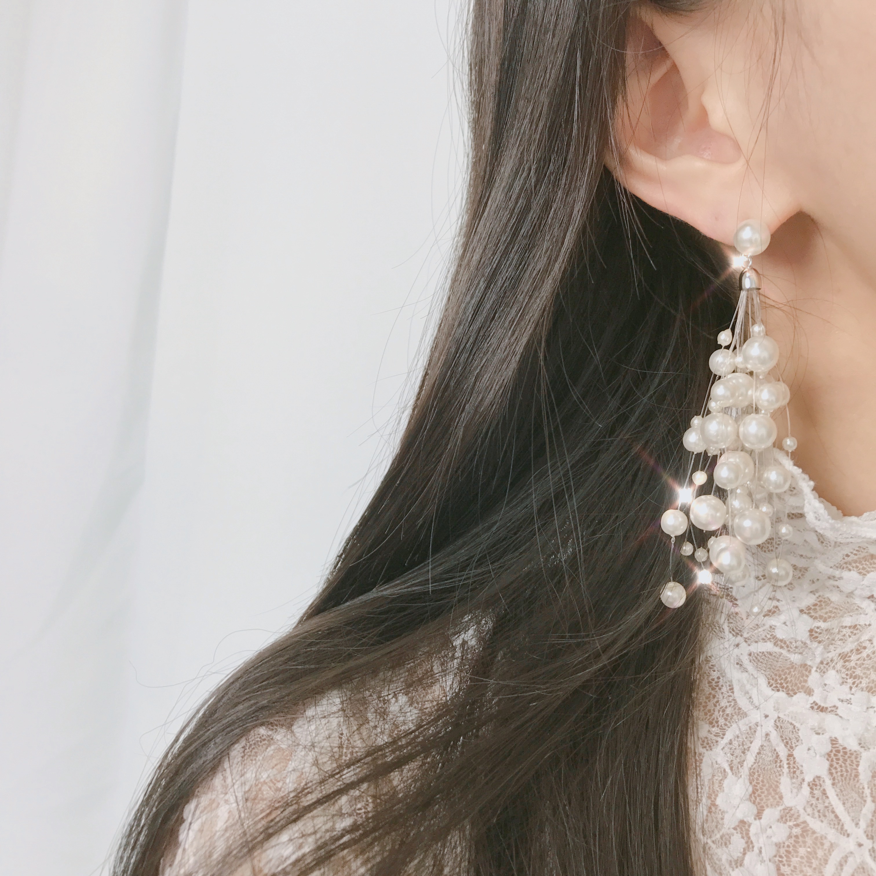 <b><p>Order rush Silv fing Moss flow Pearl god</p></b><b><p>注文殺到 ウンチム カスミソウ フラワー 真珠 女神 ドロップ イヤリング ボールド</p></b><br /><br /><p align='center'>