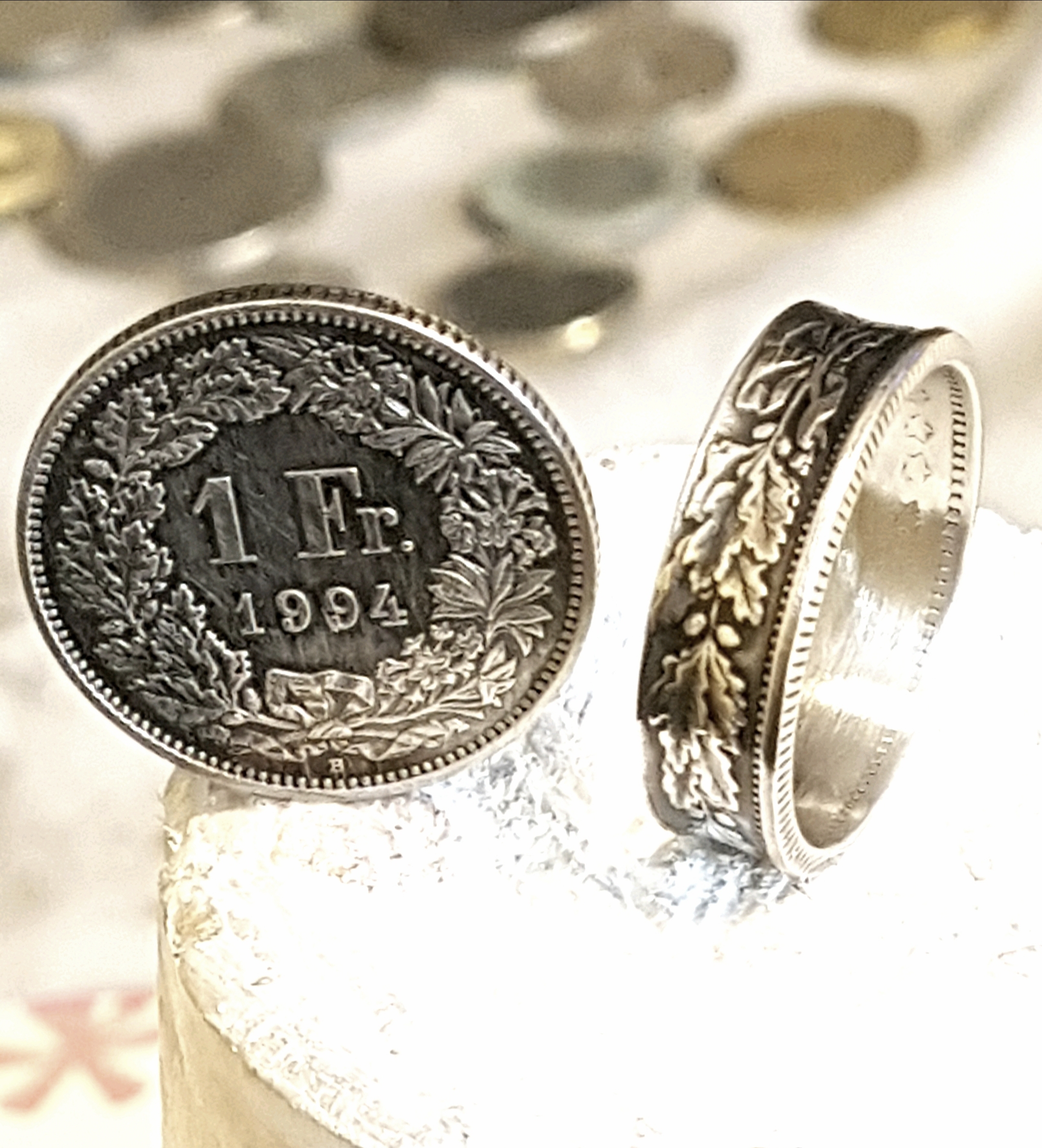 <b><p>Swiss 1 franc 925silver Coin rg Initial Markg</p></b><b><p>スイスの 1フラン 925silver コインリング イニシャル刻印 ハンドメイド</p></b><br /><br /><p align='center'>