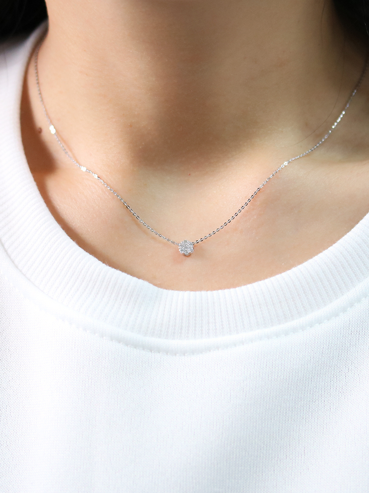 Minimal Cubic Round Daily Necklace ABDN518 A great