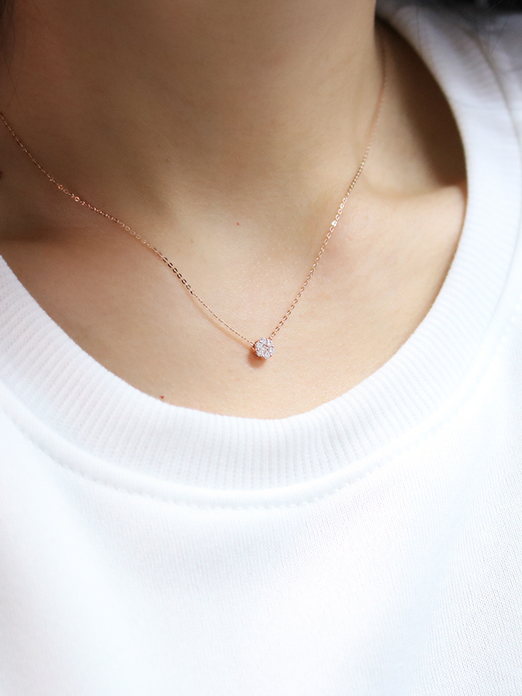Minimal Cubic Round Daily Necklace ABDN518 A great