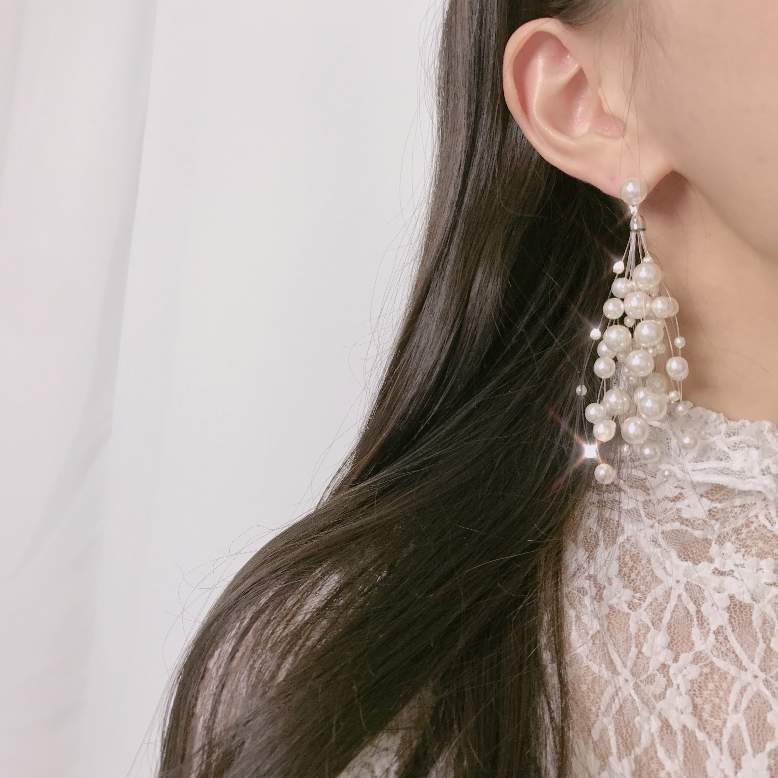 <b><p>Order rush Silv fing Moss flow Pearl god</p></b><b><p>注文殺到 ウンチム カスミソウ フラワー 真珠 女神 ドロップ イヤリング ボールド</p></b><br /><br /><p align='center'>