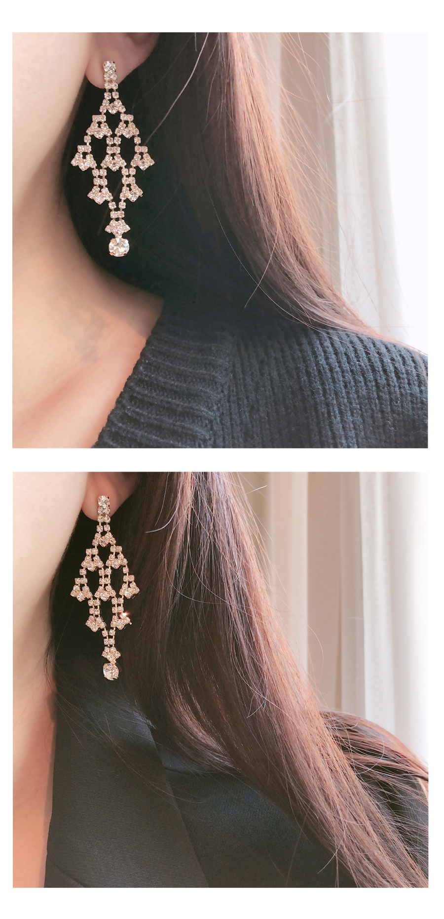 <b><p>Cubic race Bold Drop Earrings 2cor ea fancy</p></b><b><p>キュービックレース ボールド ドロップイヤリング 2色 派手な 宝石 シャンデリア</p></b><br /><br /><p align='center'>