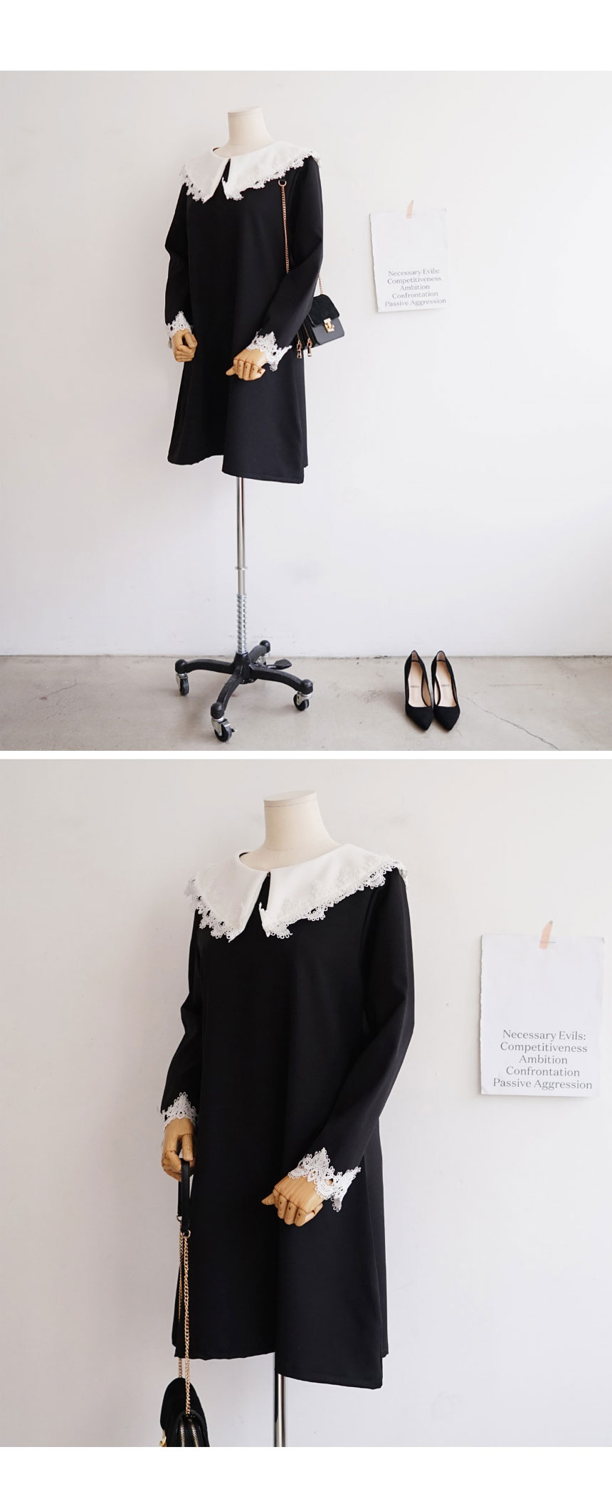 Flare Carla Lace Dress Black Winter Gorgeous Roman