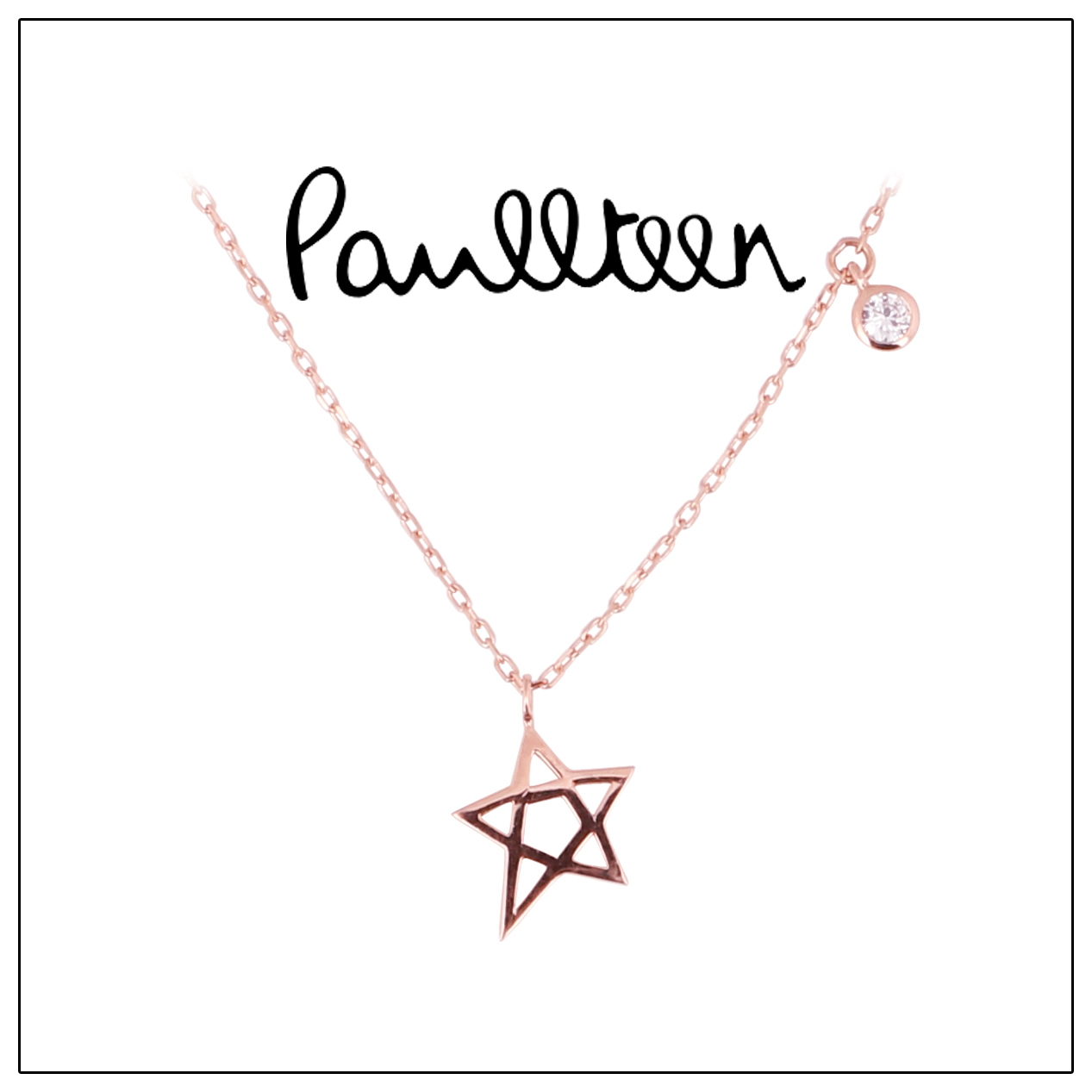 Pauline paullteen 14k rose gold cubic star necklac