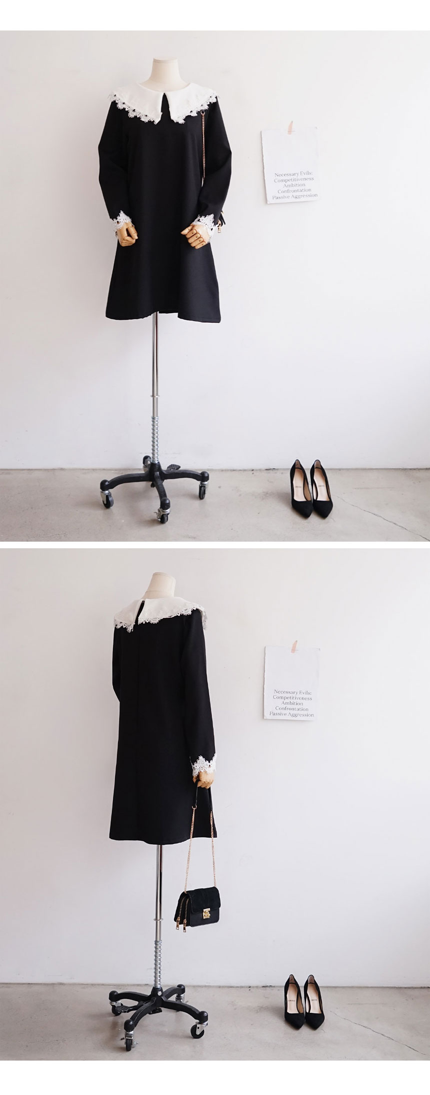 Flare Carla Lace Dress Black Winter Gorgeous Roman