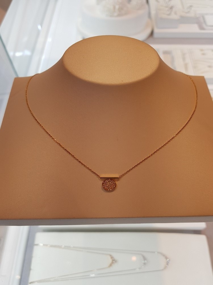 Stonehenge Rose Gold Coin Ten Necklace T0840